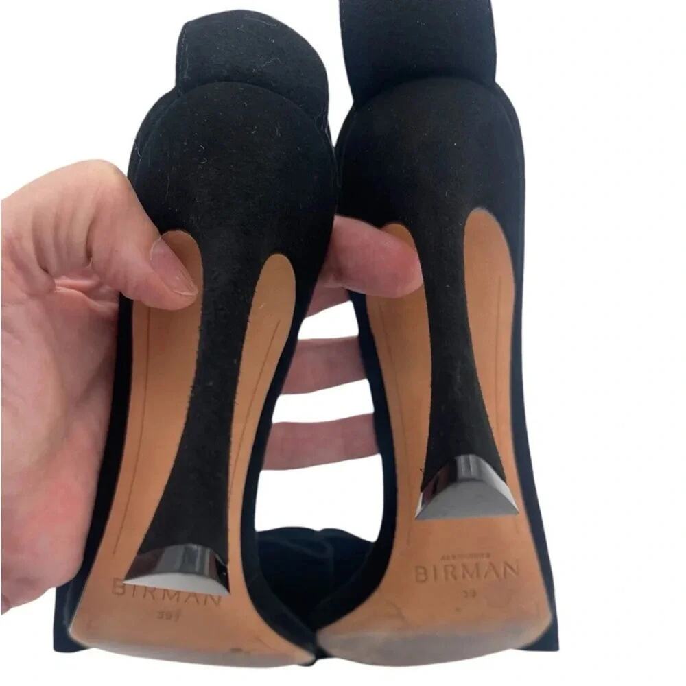 Alexandre Birman Maddie Crystal Bow Black Suede Strappy Heels Sandals EU 39 US 9 - Picture 9 of 11